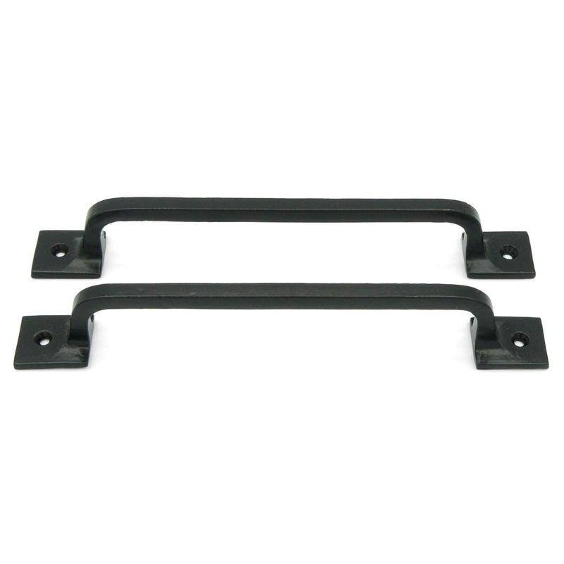 CRAFTSMAN ROAD مقابض سحب من الحديد الزهر الأسود من CRAFTSMAN ROAD مقاس 9 بوصات (مجموعة قاعدة مربعة مكونة من 2) - مقابض أبواب الخزانة ومقابض البوابة وسحب مقابض أبواب الحظيرة - Image 3